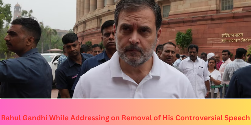 Rahul Gandhi while addressing on removal of his controversial speech