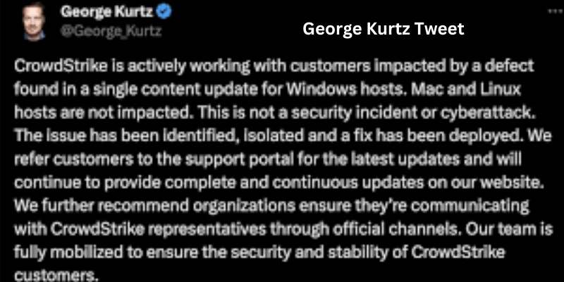 What is Crowdstrike: George Kurtz Tweet