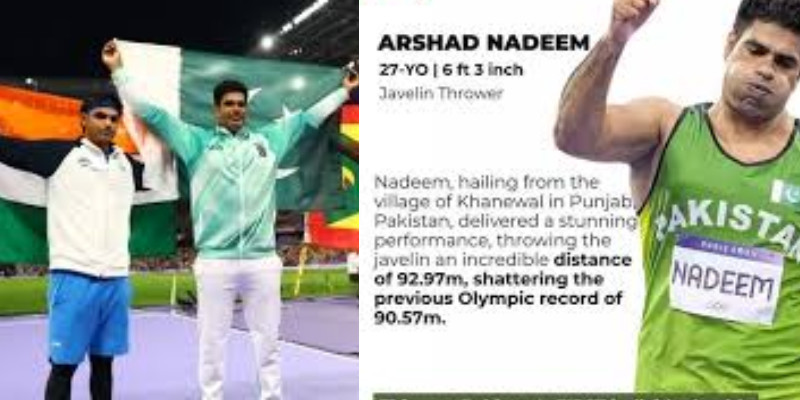 Neeraj chopra at paris olympics 2024 : arshad nadeem gold win